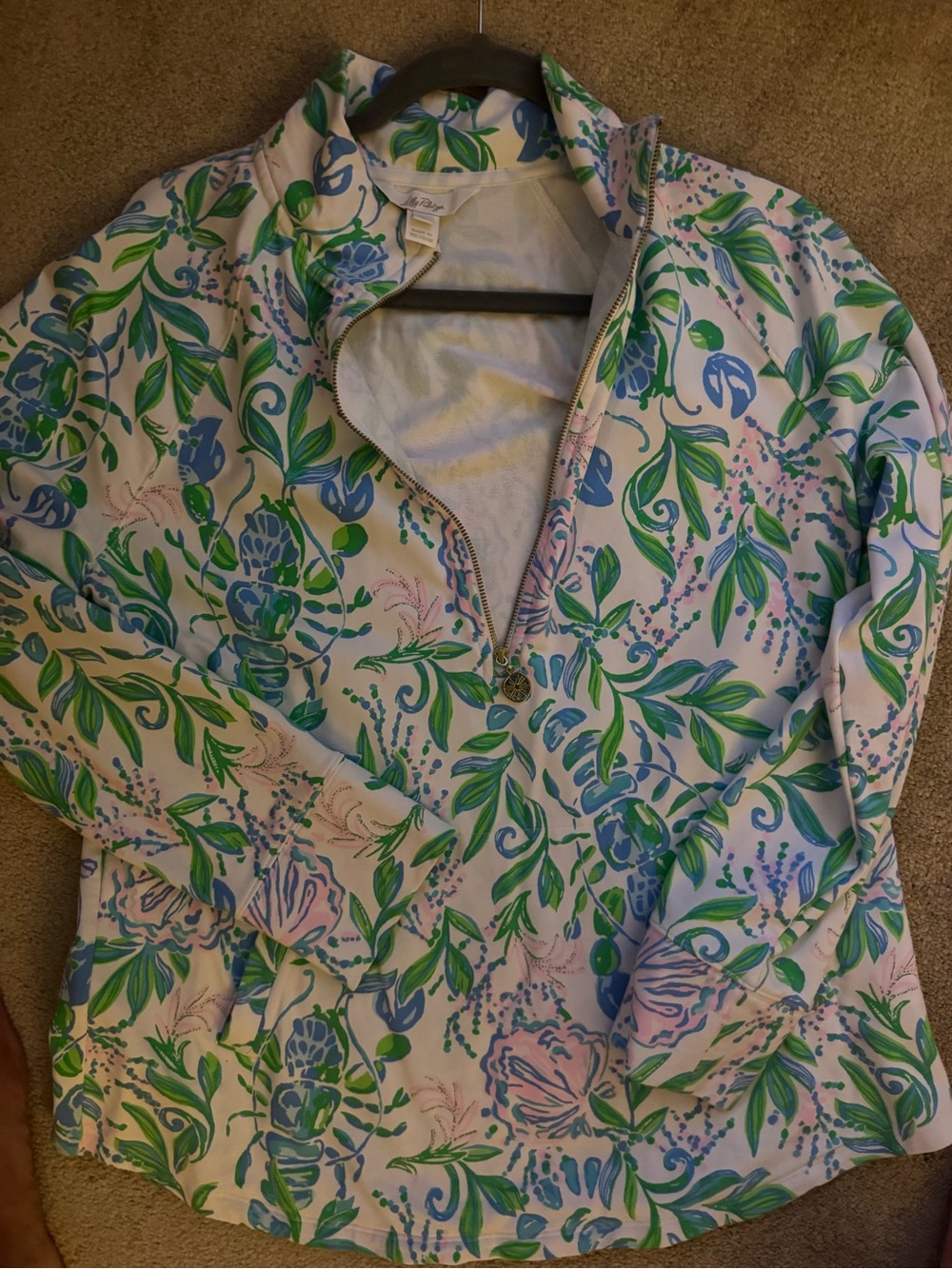 Lilly Pulitzer White Zip-Front popover. Size large. - Picture 2 of 4